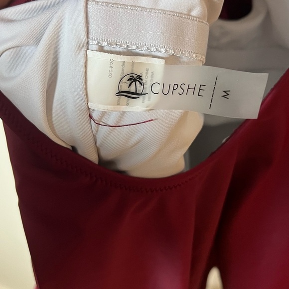 Maroon Cupshe Solid One-Piece Swimsuit Medium - Picture 2 of 7